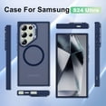 thumbnail image 2 of Allytech Translucent Case for Samsung Galaxy S24 Ultra, [Fit for MagSafe] [Camera Kickstand] Shockproof Ultra Thin Anti-Fingerprint Scratch-Resistant Back Cover Support Wireless Charging - Darkblue, 2 of 8