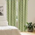 thumbnail image 2 of Ambesonne Fashion Curtains, Birds with Triangles Art, Pair of 28"x63", Mustard Pale Reseda Green, 2 of 5