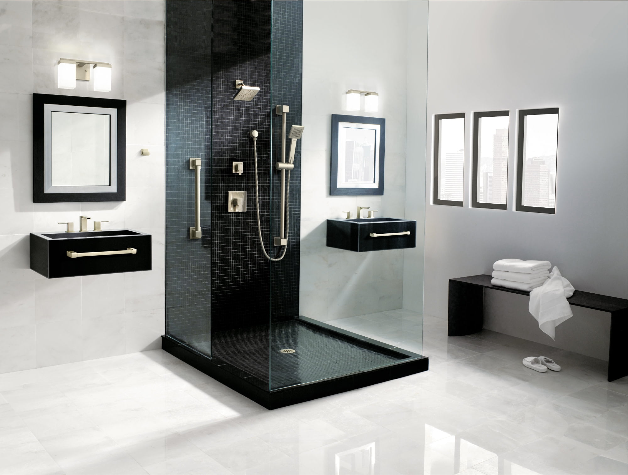 Moen 90 Degree Chrome Two-Handle Bathroom Faucet
