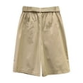 thumbnail image 1 of Women's Solid Color Linen Cropped Trousers - Pocket Overalls, Comfortable for All Seasons, 1 of 8
