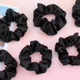 thumbnail image 4 of MINKUROW Black Scrunchies for Women,Premium Satin Softer than Silk,Bobbles Elastic Bands Ponytail Holder Hair Accessories,12 Pack, 4 of 6