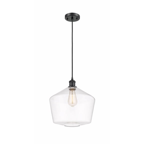 516-1P-BK-G652-12 Innovations Lighting Cindyrella - 1 Light Cord Hung Mini Pendant In Industrial Style-13.5 Inches Tall and 12 Inches Wide-Matte Black