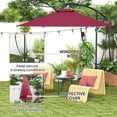 thumbnail image 4 of Outsunny 9.5' Cantilever Patio Umbrella with Wind Strap, Cover, UPF50+, Red, 4 of 10