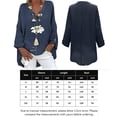 thumbnail image 2 of Blusa Camisas de mujer Blusa de camiseta de algodón elegante con estampado floral de manga larga (Azul L) Ygjytge Azul T L para Mujer, 2 of 8