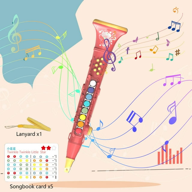 QIPOPIQ Clarinet Toy Children Musical Instrument Simulation Instrument Clarinet with Lights Volume Adjustable