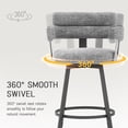 thumbnail image 6 of Hausfame 30" Swivel Bar Height Bar Stools, Linen Upholstered Full Back & Durable Metal Footrest, Grey, Set of 2, 6 of 9