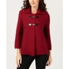 JM Collection Women's Petite Wing-Collar Buckle-Front Sweater, Cherry Pie PM NEW