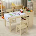 thumbnail image 7 of Arlopu Kids Art Table and 2 Chairs Set with Paper Roll, Toddler Craft Drawing Table, Children Play Activity Table with Storage Space, 7 of 7
