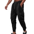 thumbnail image 2 of Aimik Men's 100%Cotton Waffle Knit Joggers Cargo Pant with Pocket Drawstring Soft Warm Elastic Sweatpants for Fall Winter, 2 of 6