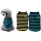 thumbnail image 1 of Conjunto de 2 camisetas de algodón a rayas para perros, ropa para mascotas, camisetas para cachorros, camisetas sin mangas para gatos, transpirables y elásticas para perros o gatos muy pequeños (S), 1 of 5
