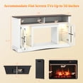 thumbnail image 3 of Gymax Meuble Télé avec Foyer, Télécommandes et Thermostat, Armoires de Rangement, Blanc, 3 of 10