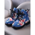 thumbnail image 4 of Eloshman Toddler Girls Boots High Top Winter Ankle Booties Lace-Up & Zip-Up Casual Boot Blue 5 Toddler, 4 of 5