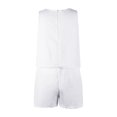 thumbnail image 5 of Riforla Womens Summer Casual Fashion Round Neck Sleeveless Ruffle Rompers Jumpsuits Women's Jumpsuit White M, 5 of 9