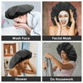 thumbnail image 2 of Auban Extra Large Shower Cap, Double-Layer Waterproof Reusable, XL Satin Lining Shower Bonnet for Women Thick, Long Hair, Locs, Braids(Adjustable), 2 of 8