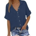 thumbnail image 1 of Birdeem Blouses pour Femmes Mode Décontractée Imprimé Manches Courtes Col Rond Blouses Chemises, 1 of 1