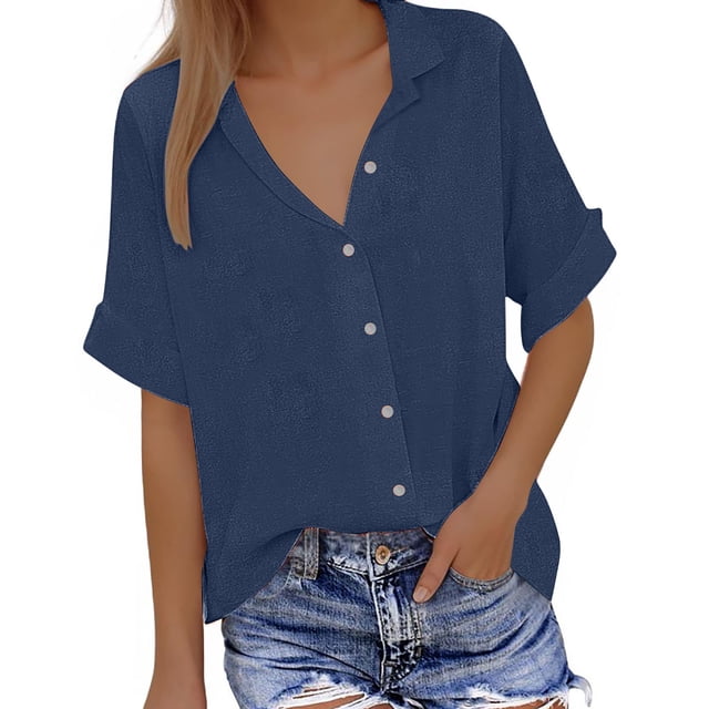 Birdeem Blouses pour Femmes Mode Décontractée Imprimé Manches Courtes Col Rond Blouses Chemises