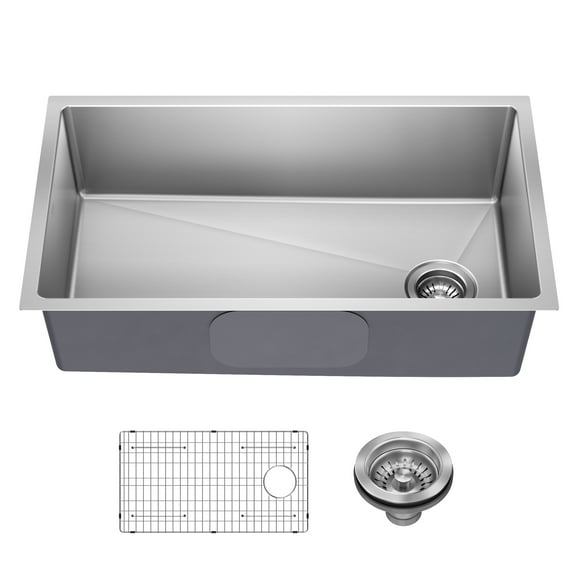 KRAUS Fairlane 33” Undermount Single Bowl 18-Gauge Stainless Steel Kitchen Sink