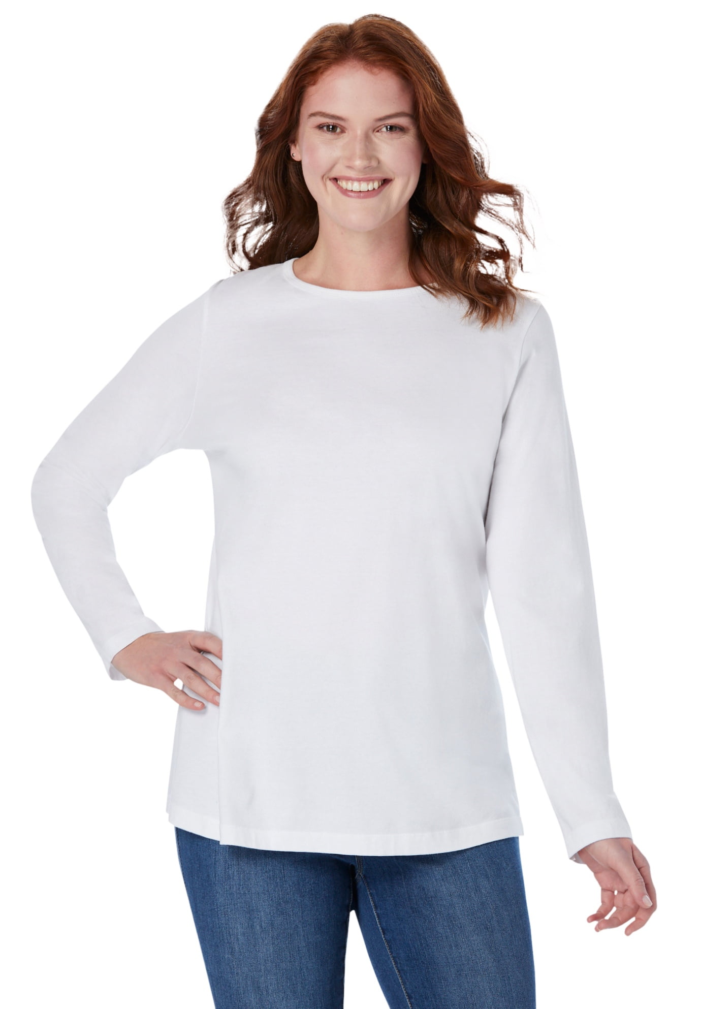 Woman Within Woman Within Womens Plus Size Perfect Long Sleeve