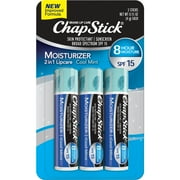 ChapStick Moisturizer Cool Mint Lip Balm Tubes - 0.15 Oz (Pack of 3)