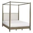 thumbnail image 6 of Olliix Baylor Solid Wood Canopy Queen Bed Frame with Headboard in Brown, 6 of 12
