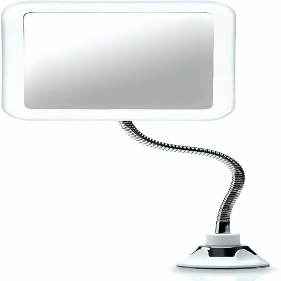 HIBIBUD Flexible Magnifying Mirror 10X with LED Light and Gooseneck, Lighted Travel Makeup Mirror, Lock Suction, Natural Daylight LED, Cordless and Portable
