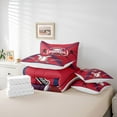 thumbnail image 5 of Feelyou Softball Sports Lover Bedding Comforter Set 7pcs, Eat Sleep Baseball King Bedding Sets, Teens Kids Boys Girls Reversible Bed Sheets, Red Navy Breathable Home Decor, 5 of 7
