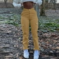 thumbnail image 1 of Cargo Jeans For Women Mid With Elastic Waist Plus Size Skinny Lifting Denim With Pockets, 1 of 7