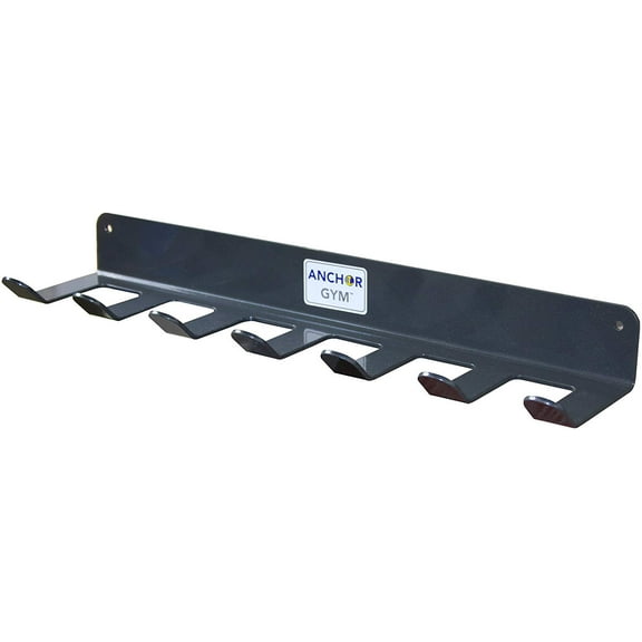 Anchor Gym Steel Accessory Rack for Fitness Bands, Straps, Jump Ropes and Foam Rollers, 17 x 4 x 5 inches
