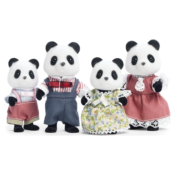 Calico Critters Wilder Panda Family, Set of 4 Collectible Doll Figures