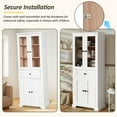 thumbnail image 5 of 67" Tall Bathroom Storage Cabinet, Linen Closet with Glass Doors, Wood Cupboard with Adjustable Shelves and Drawer for Living Room, Bathroom, Entryway, 5 of 9