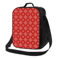 thumbnail image 1 of Fotbe Red White Snowflakes Lonchera Bolsa de Almuerzo para Hombres y Mujeres, Lonchera de Gran Capacidad, Bolsa de Almuerzo Reutilizable, Bolsa Térmica Aislante, 1 of 7