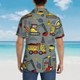 thumbnail image 4 of Balery Funny Construction Camisas hawaianas de manga corta para hombre, camisas playeras de corte holgado, camisas de vacaciones con botones,Medium, 4 of 7