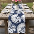 thumbnail image 6 of Table Runners 90 Inches Long Dress Scarves, Coastal Shell Navy Blue Farmhouse Coffee/Dining/Kitchen Table Decor Table Runner for Living Room, Summer Ocean Shell Beach 13x90 Inch, 6 of 9