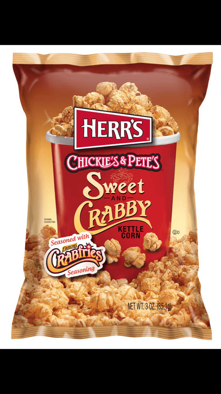 Herr's Chickie's & Pete's Famous Sweet and Crabby Kettle Corn 3 oz. (8 Bags)