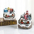 thumbnail image 2 of AmaMary Christmas Village Houses with Moving TrainsLighted Christmas House with Music Christmas Polyresin Collectable Building House with Santa Claus Figurines-4.3''×4.5''×6.1'', 2 of 5