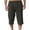 Dark Gray, variant on Havenre Men's Linen Capri Shorts Lightweight Casual Baggy Knee Length 3/4 Pants Summer Drawstring Beach Pants Lounge Shorts with Pockets Green S