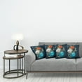 thumbnail image 3 of Ambesonne Christmas Throw Pillow Cover 4 Pack, Vivid Balls Ribbons, 18", Petrol Blue Grey Red, 3 of 7
