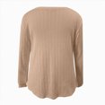 thumbnail image 4 of Fulorrnie T Shirts for Women Plus Size Long Sleeve V Neck Moisture Wicking Tee Oversized Button Loose Fit Plain Top Stretchable Casual Shirt, Khaki, 4, 4 of 5