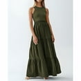 thumbnail image 6 of Elegant Maxi Dress Round Neck Sleeveless Swing Dresses Great for Shopping Traveling and Gatherings, 6 of 8