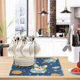 thumbnail image 2 of Qxltty Corgi Rocket Element Pattern Leather Drying Mat for Kitchen Countertops Coffee Mats Hide Stain Quickly Absorbs Water Tableware Decor, 2 of 6