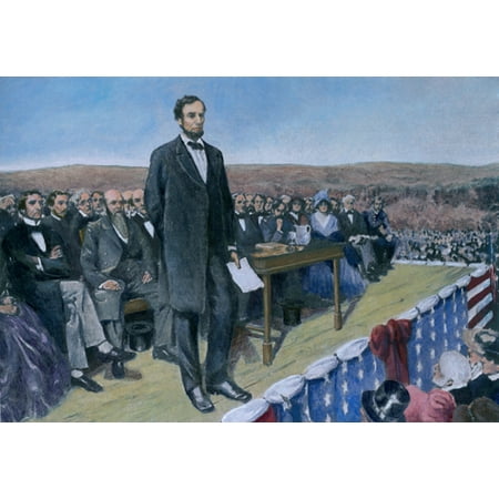 Abraham Lincoln Delivering The Gettysburg Address At The ...