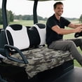 thumbnail image 3 of Uorisanigo Golf Cart Seat Covers Anti-Slip Green Camo Print Golf Cart Seat Towel Blanket Breathable Bench Seat Cover for Yamaha, EZGO, Club Cars, Icon and More 2-Seats Cart, 3 of 7