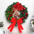 thumbnail image 4 of Couronnes de Noël Artificielles Guirlande Suspendue Porte Guirlande de Fleurs Pour Ornement de Maison de Fête Rojo 30cm Yotijar Corona de invierno, 4 of 8
