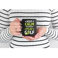 thumbnail image 2 of Keep Calm and Play Golf Quote with Ball & Stars, Golf Player, Golfing or Golfer, Black 11oz Ceramic Mug, 2 of 5