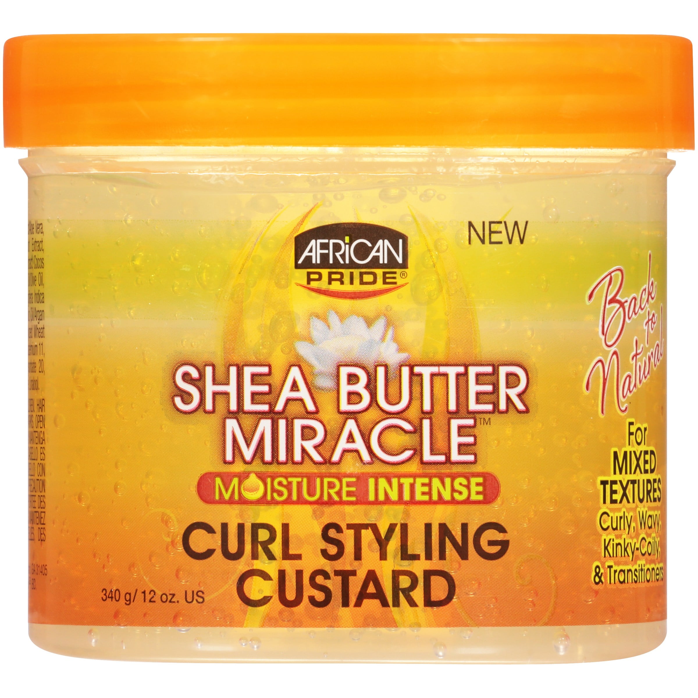 African Pride Shea Butter Miracle Moisture Intense Curl Styling Custard 12 Oz Jar 