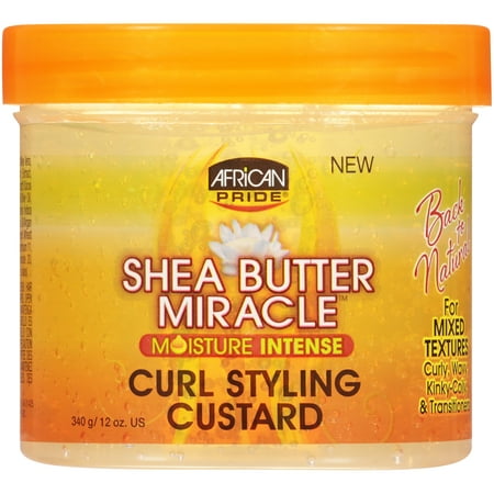 African Pride Shea Butter Miracle Moisture Intense Curl Styling Custard 12 oz. (Africa's Best Silky Set Styling Lotion)