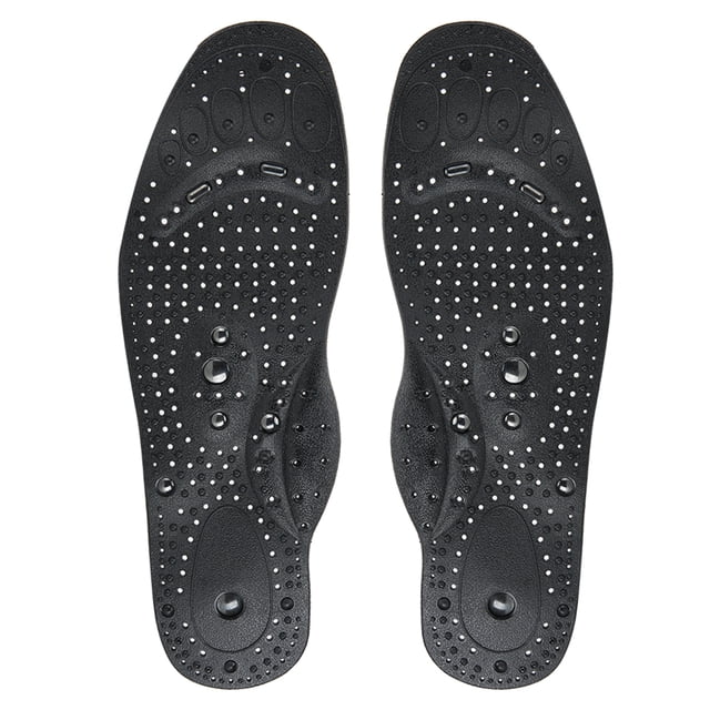 2 pares de plantillas unisex con magnetoterapia, transpirables y con almohadillas de masaje para la planta del pie (L)