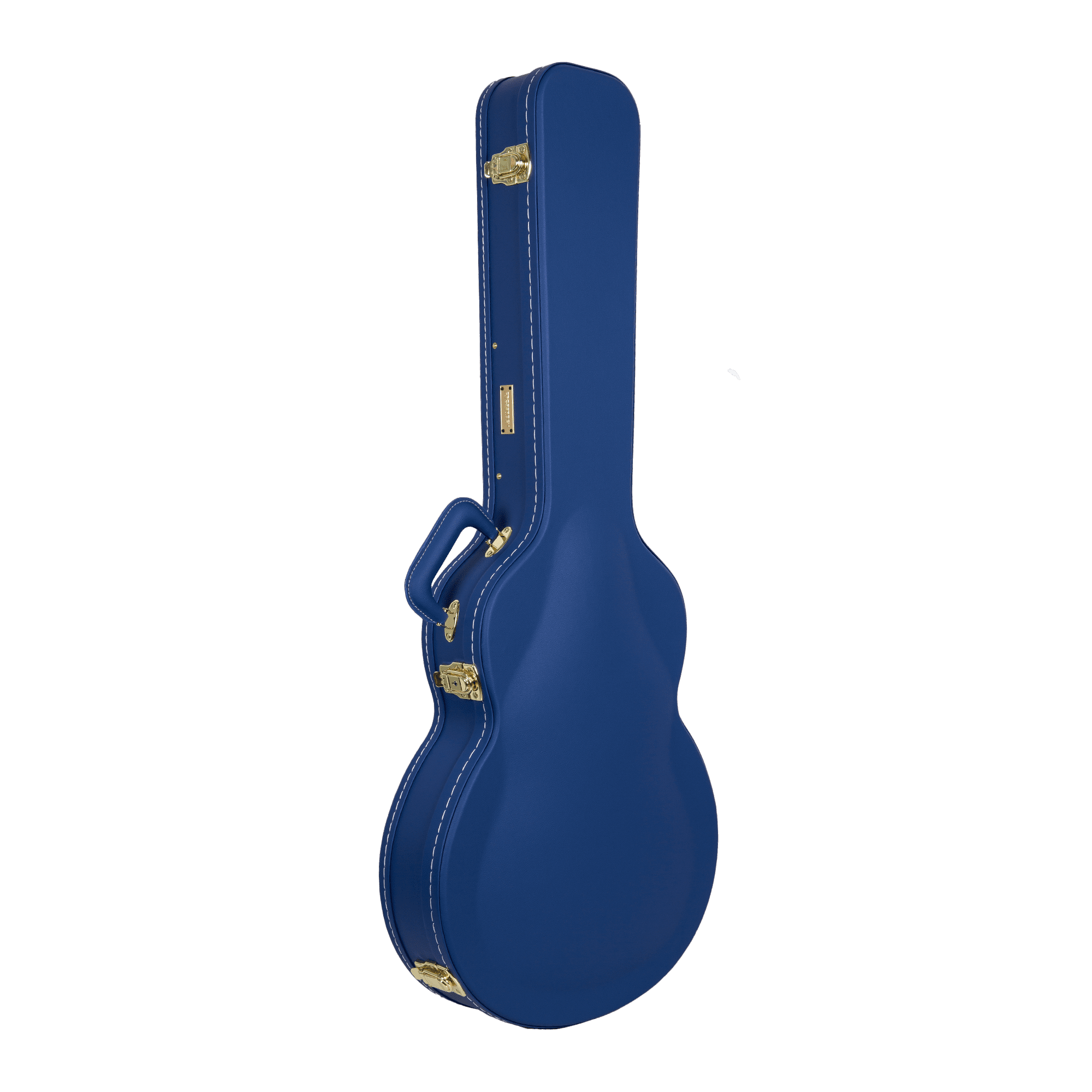 Crossrock Wooden Guitar Case -Fits 335 Style 6 Strings Semi-Hollow Electric Guitars -Vintage Hardware, Sponge Lining, Metal Feet, Storage Space-Vibrant Blue