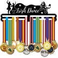 thumbnail image 2 of 1 Juego de soporte para medallas de competición, gancho para medallas con temática de danza irlandesa de hierro para exhibición de medallas de competición para colgar en la pared, 2 of 8