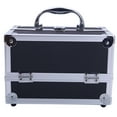 thumbnail image 3 of Zimtown 9"x6"x6" Pro Aluminum Makeup Train Jewelry Storage Box Cosmetic Bag Lockable Case Organizer Black, 3 of 7